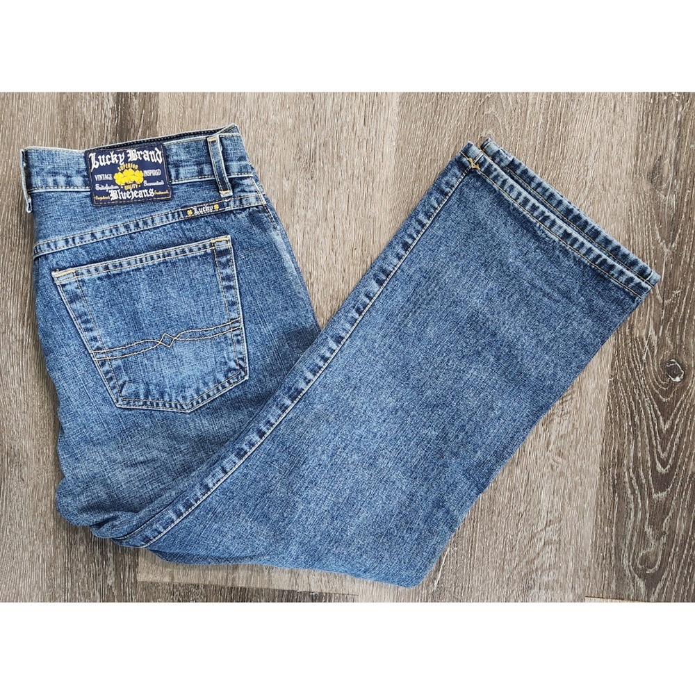 Lucky Brand Dungarees Straight Leg Capri Jeans Blue Size 12/31 American Made